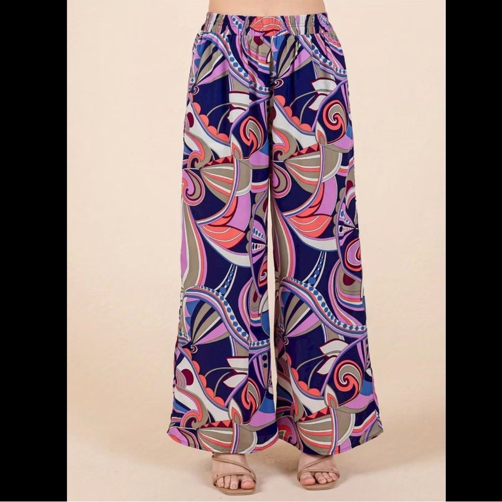 NWT Mittoshop Abstract Print Palazzo Pants